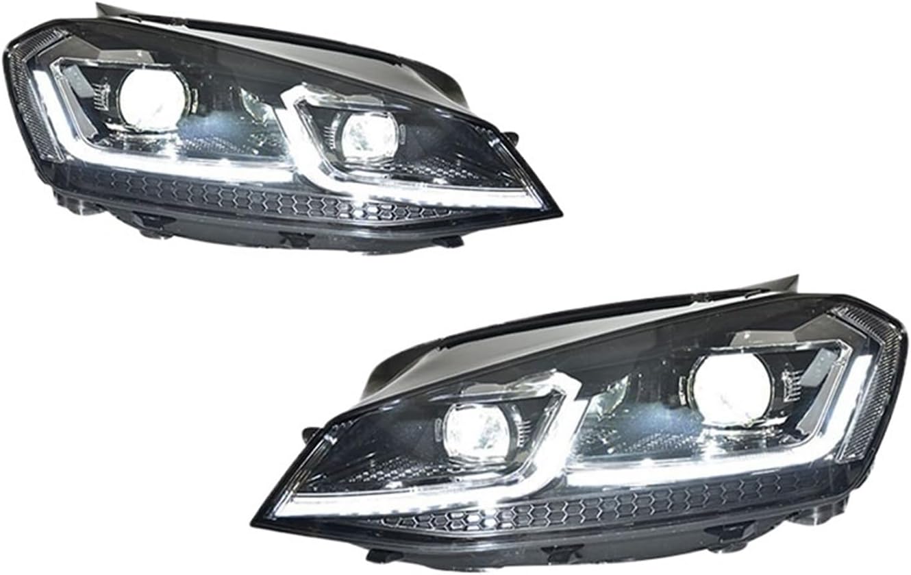 Car Led Headlights Compatible With VW VW golf 7 7.5 MK7 2013-2020 R style LED Auto Headlamp Assembly Projector Lens Accessories Kit(Golf 7.5,Right)
