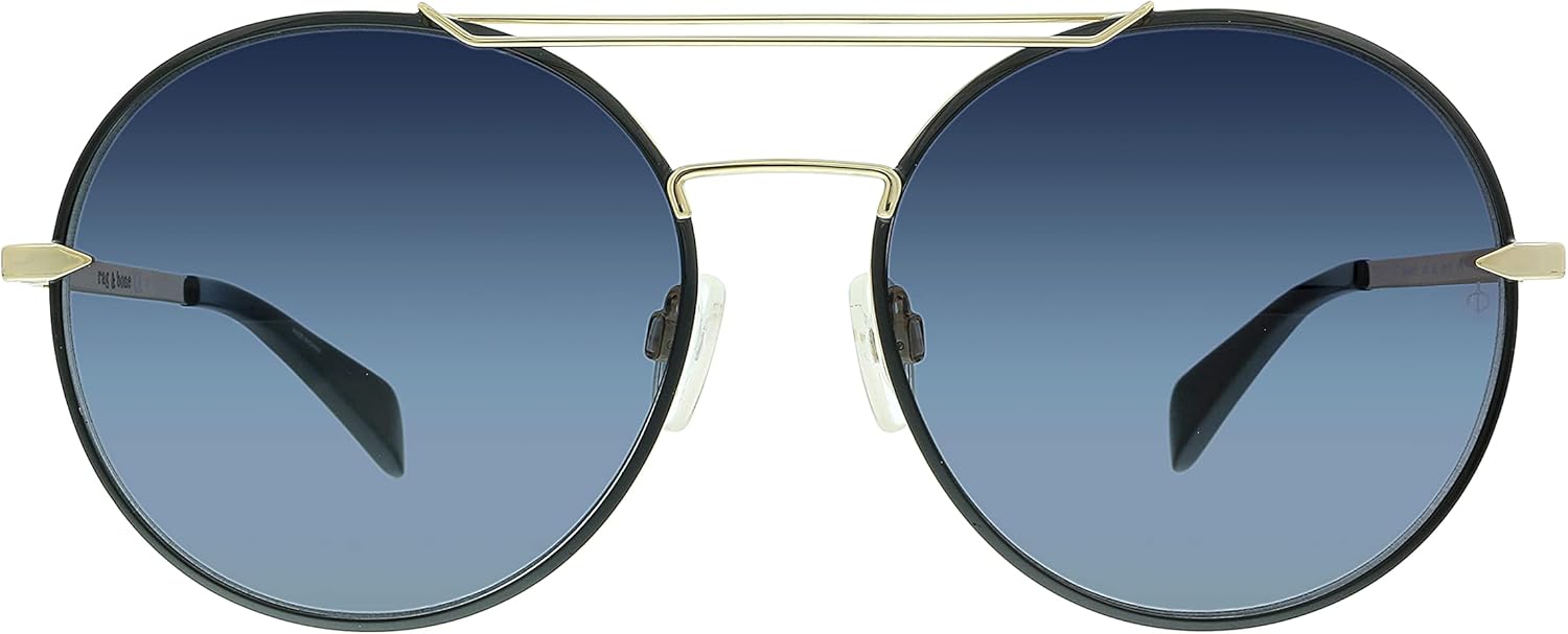rag & bone Round Sunglasses RNB1011S RHL9O Black/Gold 59mm 1011