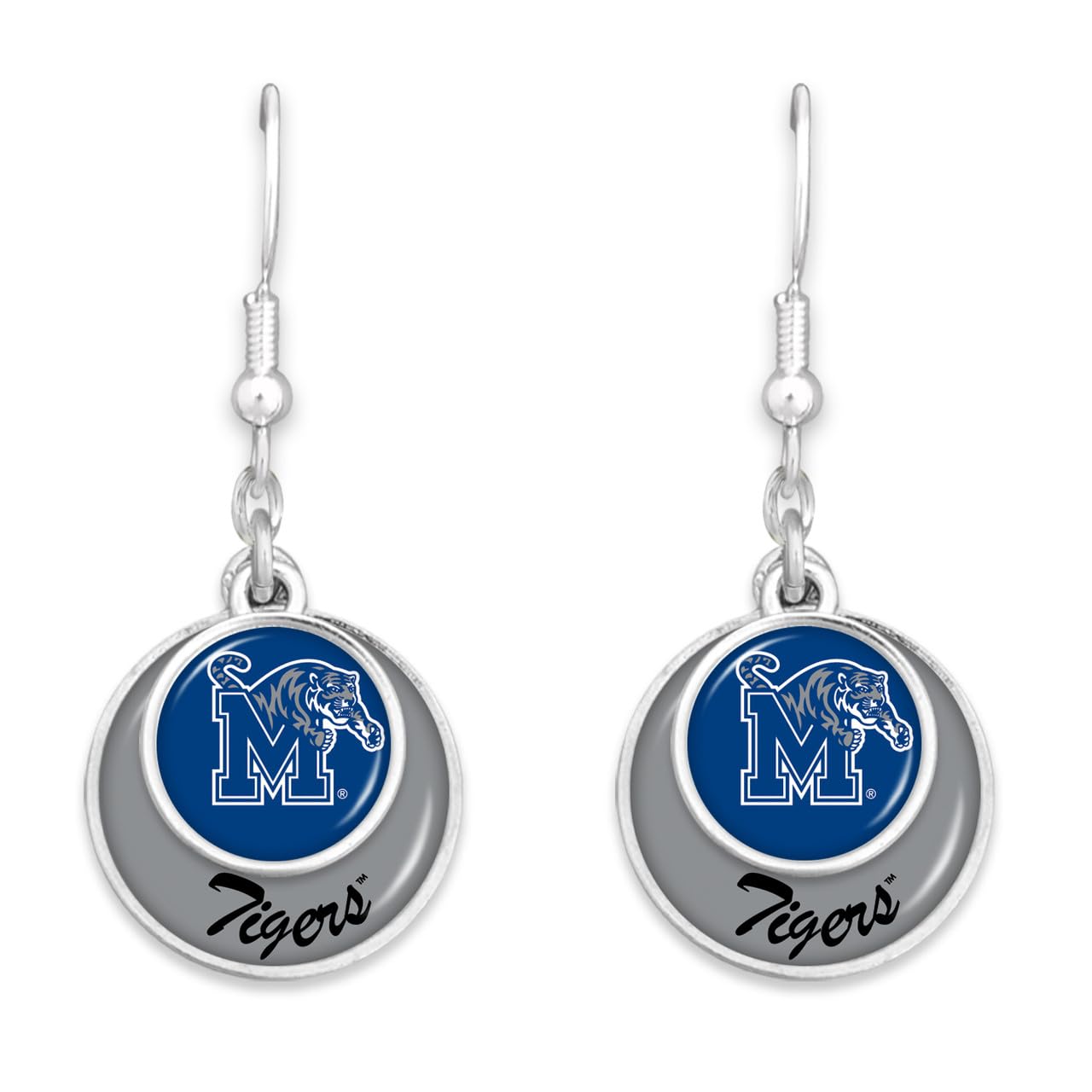 From the Heart Memphis Tigers Stacked Disk Earrings Jewelry Gift Licensed, Silver