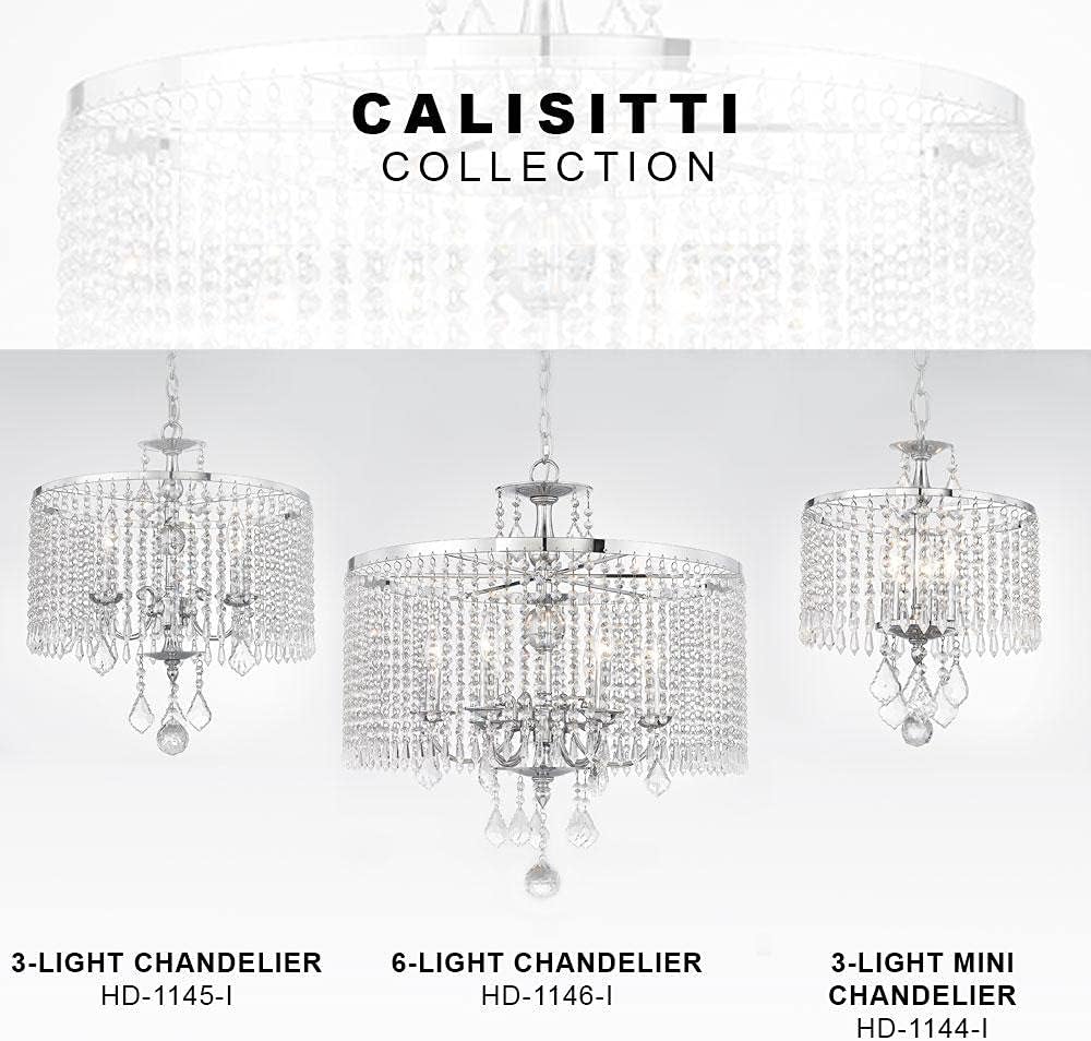 🔥 Crazy Deals Home Decorators Collection 3 Light Polished Chrome Chandelier with K9 Crystal Dangles Model 1001789669