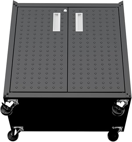 Vista 120 de Manhattan Comfort Fortress - Armario flotante de metal texturizado de 30 pulgadas con estantes ajustables, juego de 1, color blanco