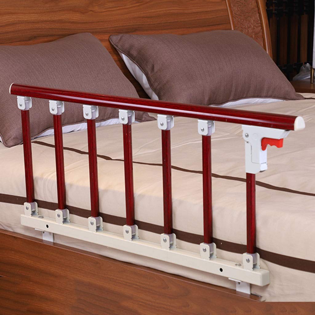 Barrière de lit en bois pour personnes âgées avec poignée d'assistance sécurisée
