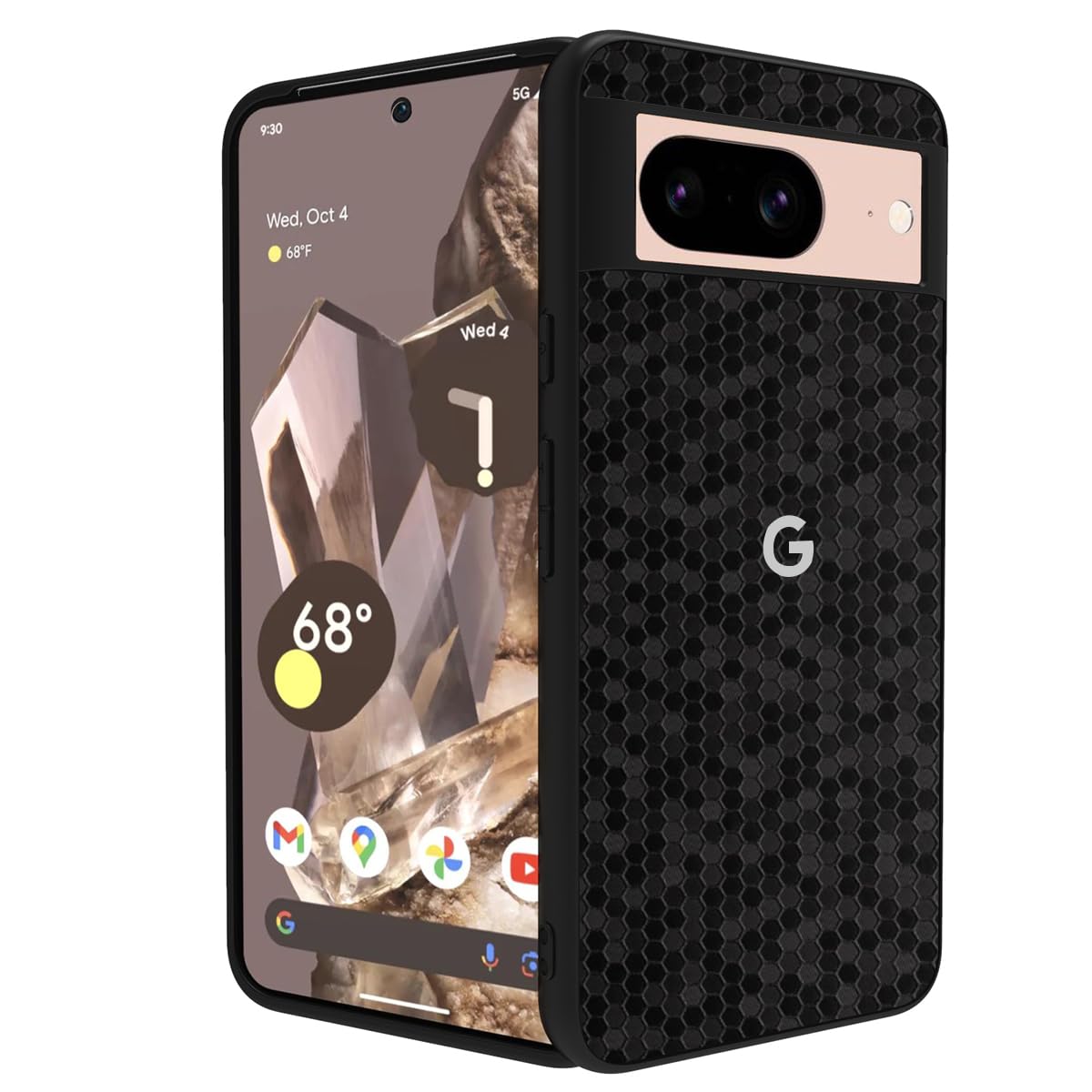 RIGGEAR Sleek Google Pixel 8 Back Cover Case (TPU+PC | Black Hive) (B0CKBTNXG7) Amazon Price History, Amazon Price Tracker