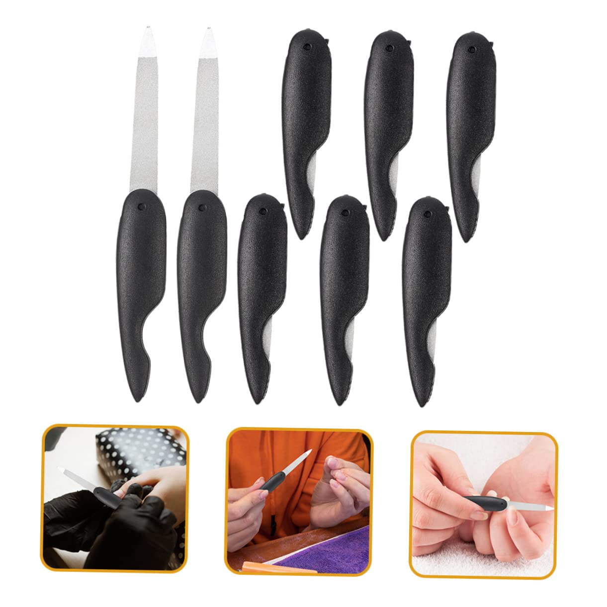 Healvian 40piezas Uñas De Metal Reutilizable Para Manicura Limado De Bordes y Remoción De Imperfecciones Para Uso Salón y Hogar