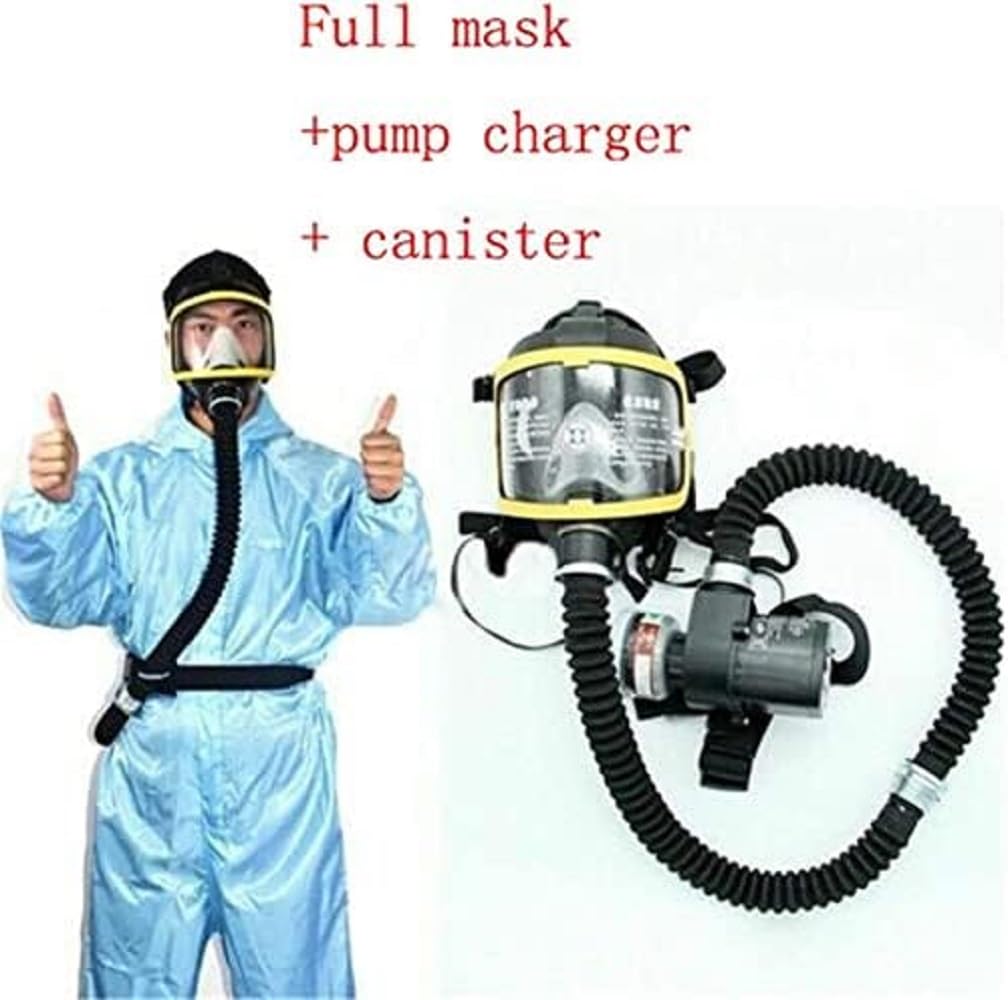 Sistema respirador de cara completa alimentado por aire eléctrico de flujo constante con sello facial de silicona ajustable para pintura en aerosol, soldadura y uso en laboratorio
