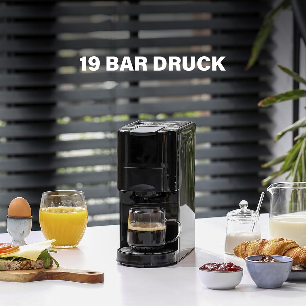 Princess Multikapsel-Kaffeemaschine 4-in-1 – 1450 Watt, Kapsel, Pads, Gemahlenen Kaffee, BPA-Frei, 249450, 01.249450.01.001, Schwarz, Silber