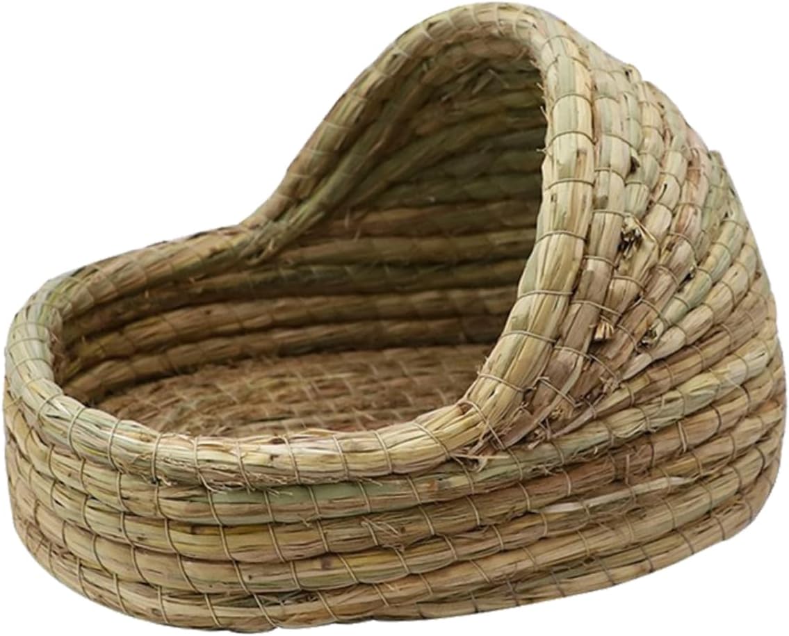 Hamster Hideout Shelter Woven Nest Straw Bedding for Cozy Sleep Environment