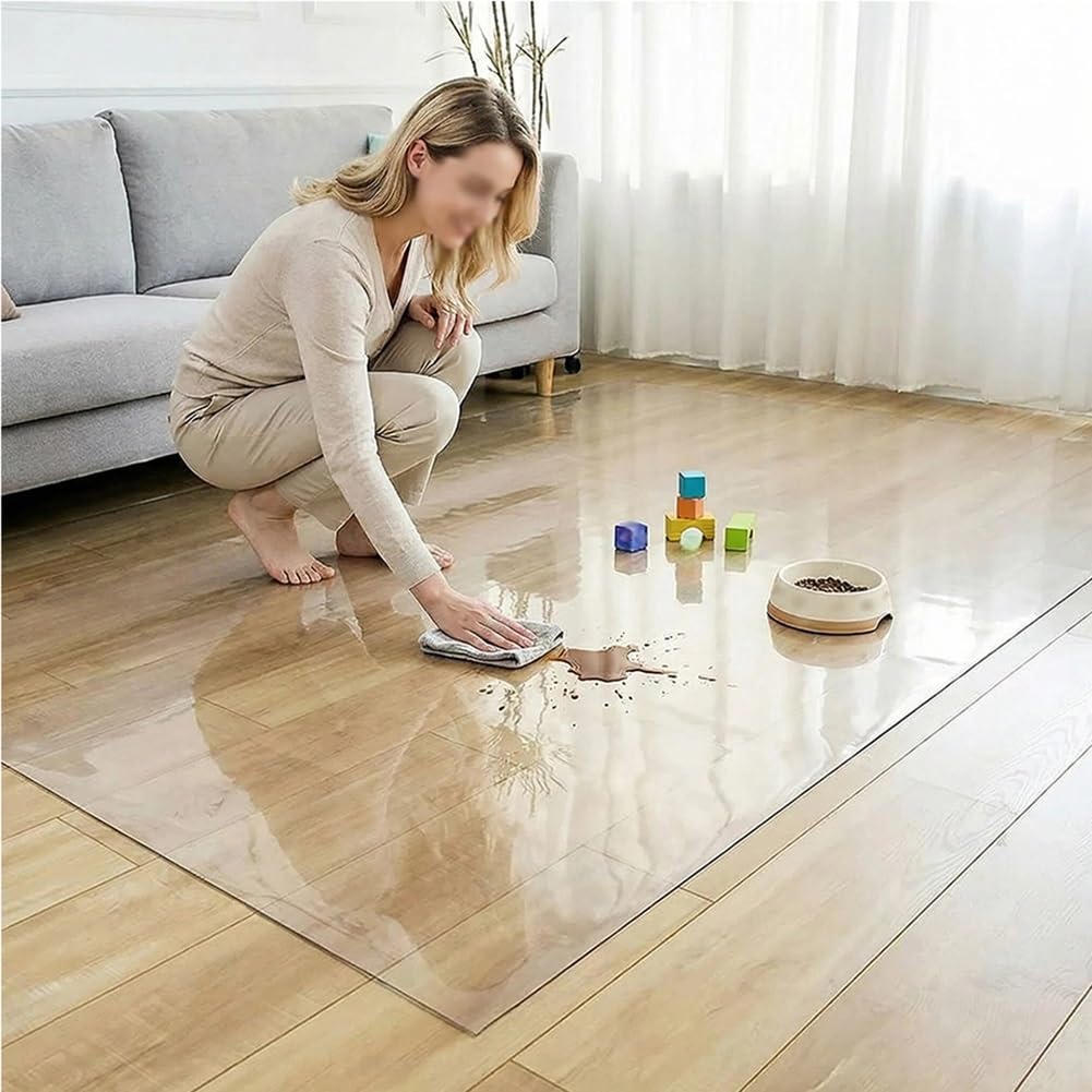 C Vinyl Floor Runner 2 mm di spessore antiscivolo impermeabile trasparente tappeto protezione per corridoio e pavimenti in legno duro tappetino durevole (153 x 397 cm) ideale per casa e ufficio.