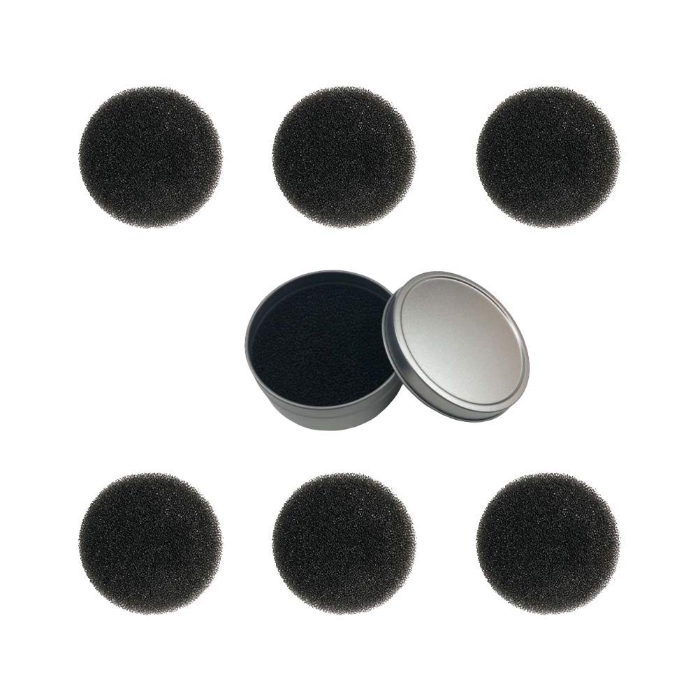 1 Set 7pcs Makeup Brush Cleaning Sponge Quick Dry Cleaning Box Makeup Cleaner Supplies (1pc Single Layer Set+ 6pcs Replacement Cotton) for Women and Girls