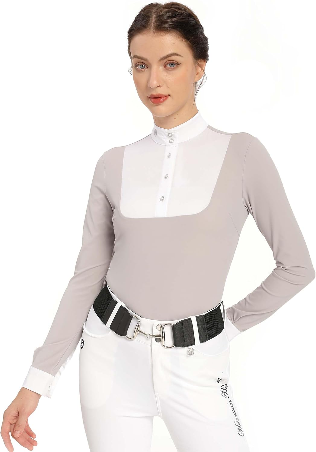 Harrison Howard Long Sleeve Show Shirt with Bib, Women's Horse Riding Top