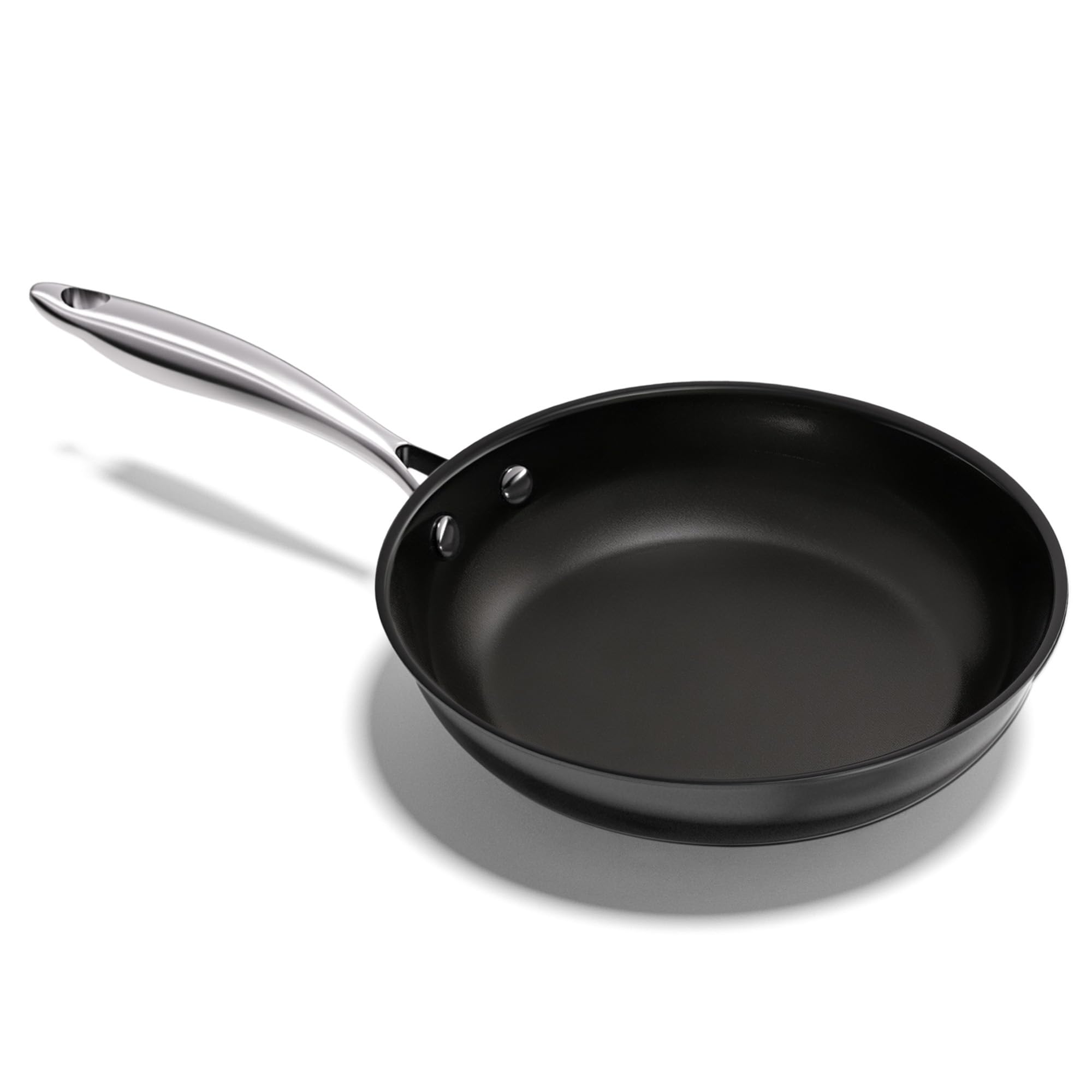 UUKRAVE Nonstick Ceramic Frying Pan Set, 20cm Ceramic Pan for Cooking with Stay-Cool Handle, Healthy & Non-Toxic, PFAS/PTFE-Free, Induction Compatible, Dishwasher & Oven Safe, Black
