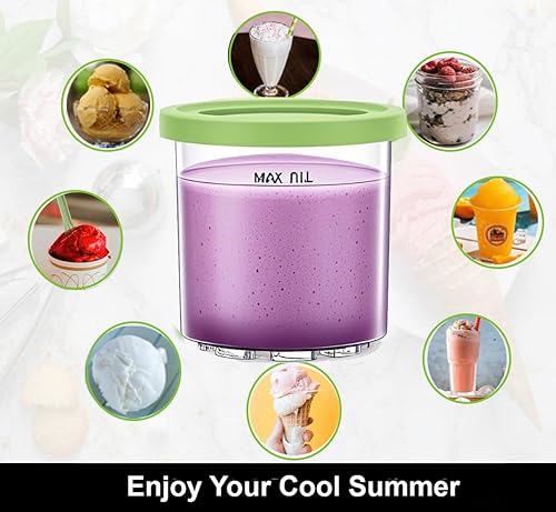 Miniatura 8 de Recipientes de helado de repuesto para pintas y tapas de crema ninja, 16 onzas, compatibles con NC300 NC301 NC299AMZ sin BPA, aptos para