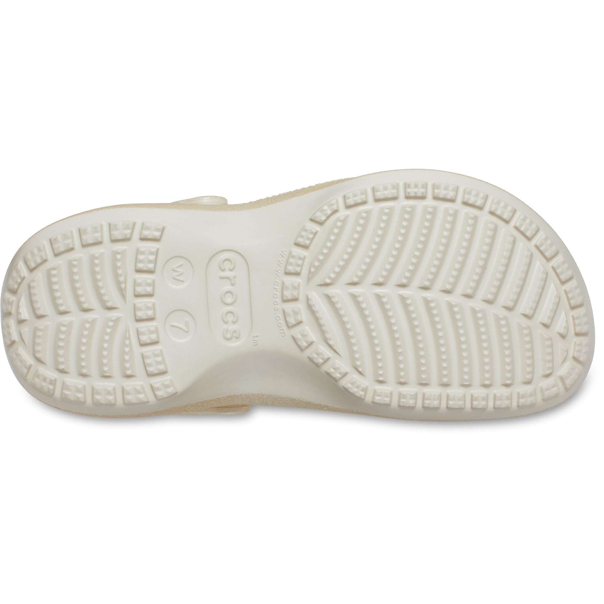 Crocs Zoccoli da Donna, Classic Platform Glitter W, Champagne, 8 UK Donna