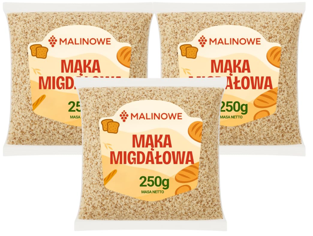 Malinowe mąka migdałowa migdały mielone 3x250g naturalna premium