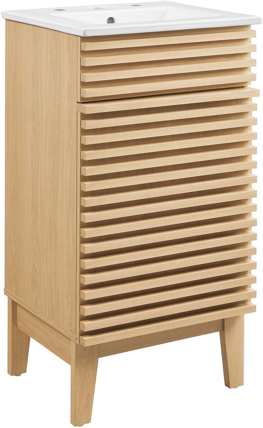 Modway Render 18" Bathroom Vanity With Sink in Oak White