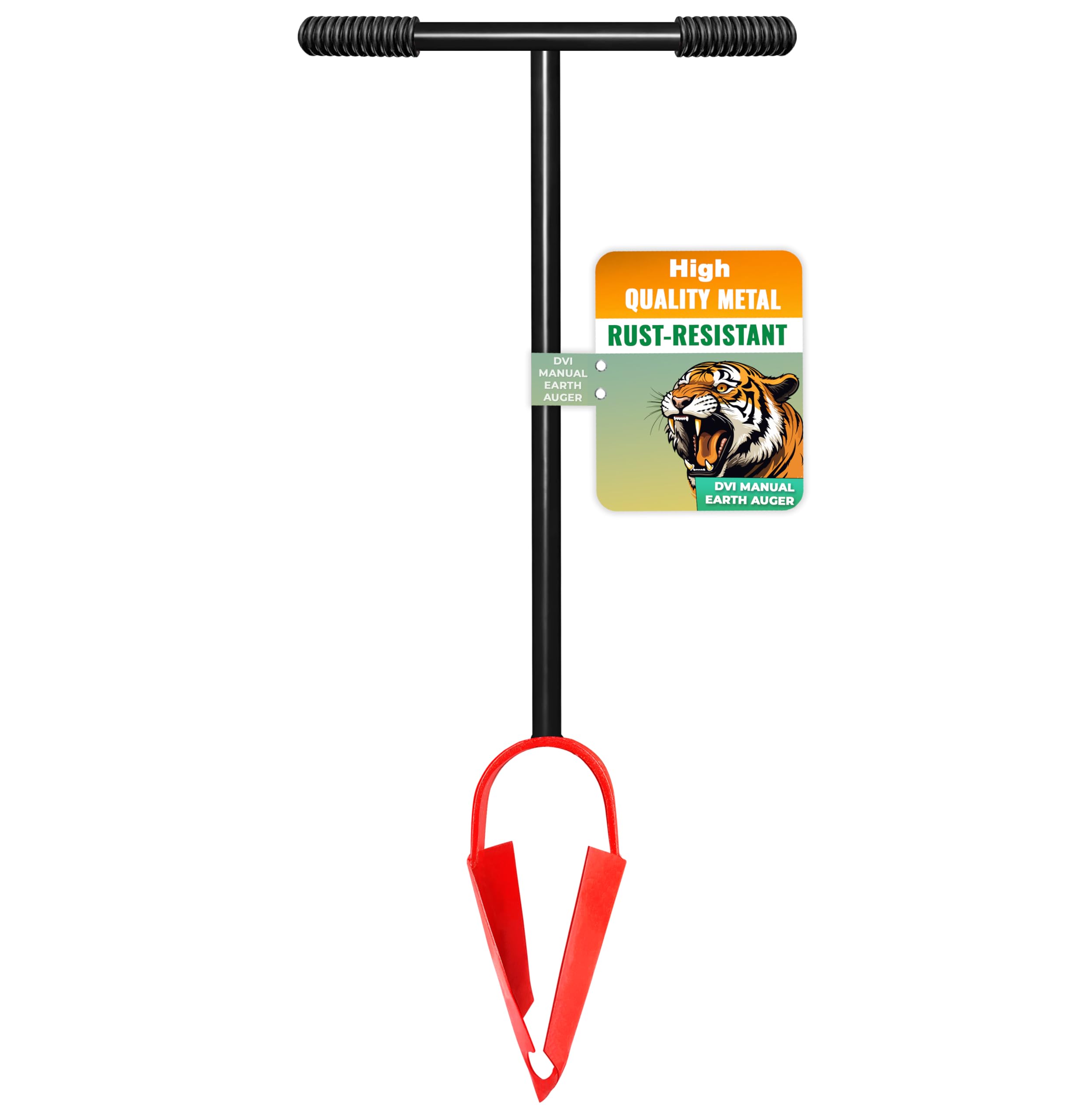 DVI Heavy Duty Steel Post Hole Earth Auger With Long Handle | Quick Digging for Lawn and Yard | Garden Hand Auger | High Carbon Steel Handle (Multicolor)