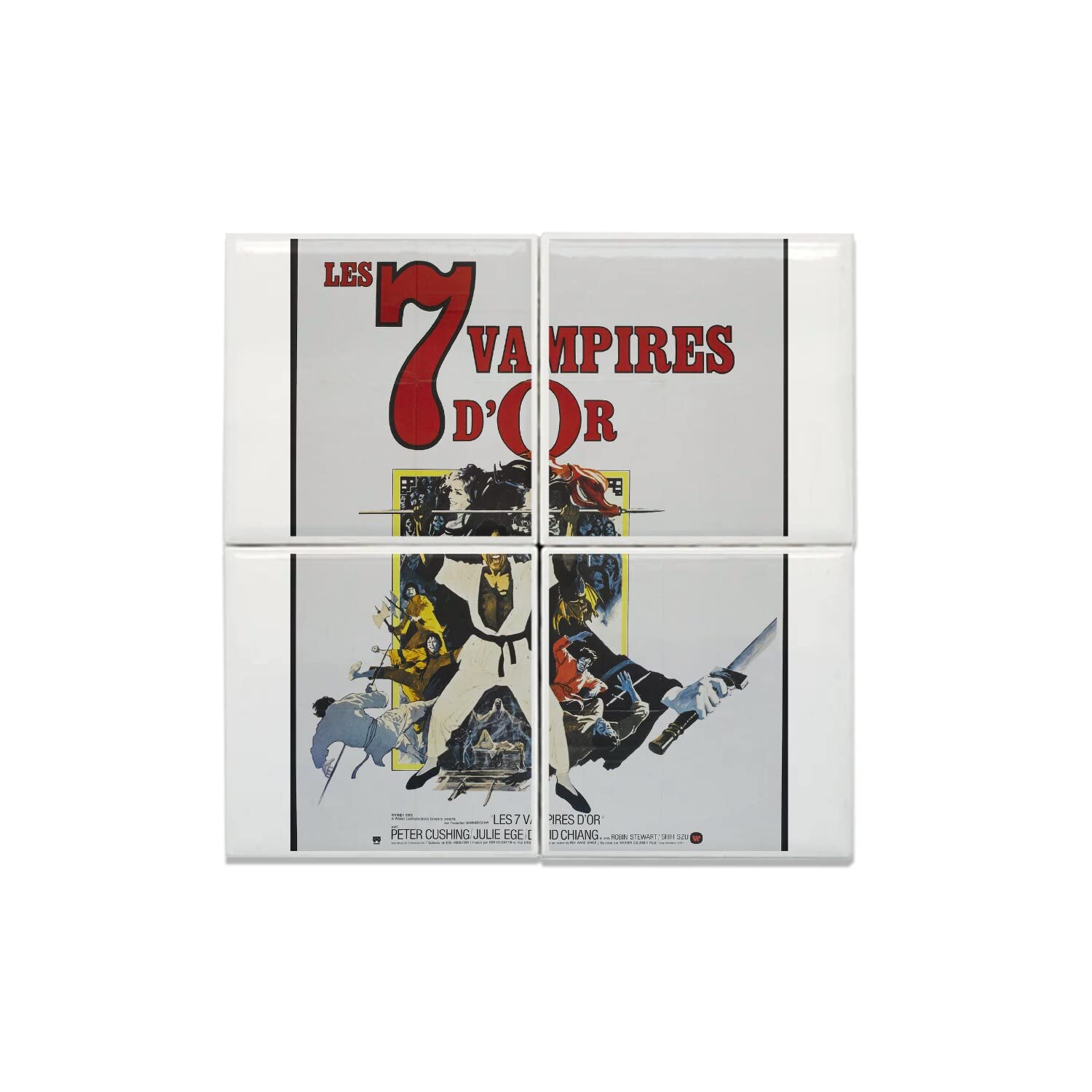 Carreaux céramique les 7 vampires d'or idée cadeau cinéma rétro