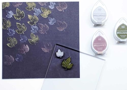 Miniatura 3 de Tsukineko Tinta pigmentaria Brilliance de 20 cc, almohadillas de tinta brillantes y gotas de rocío, Starlite Silver