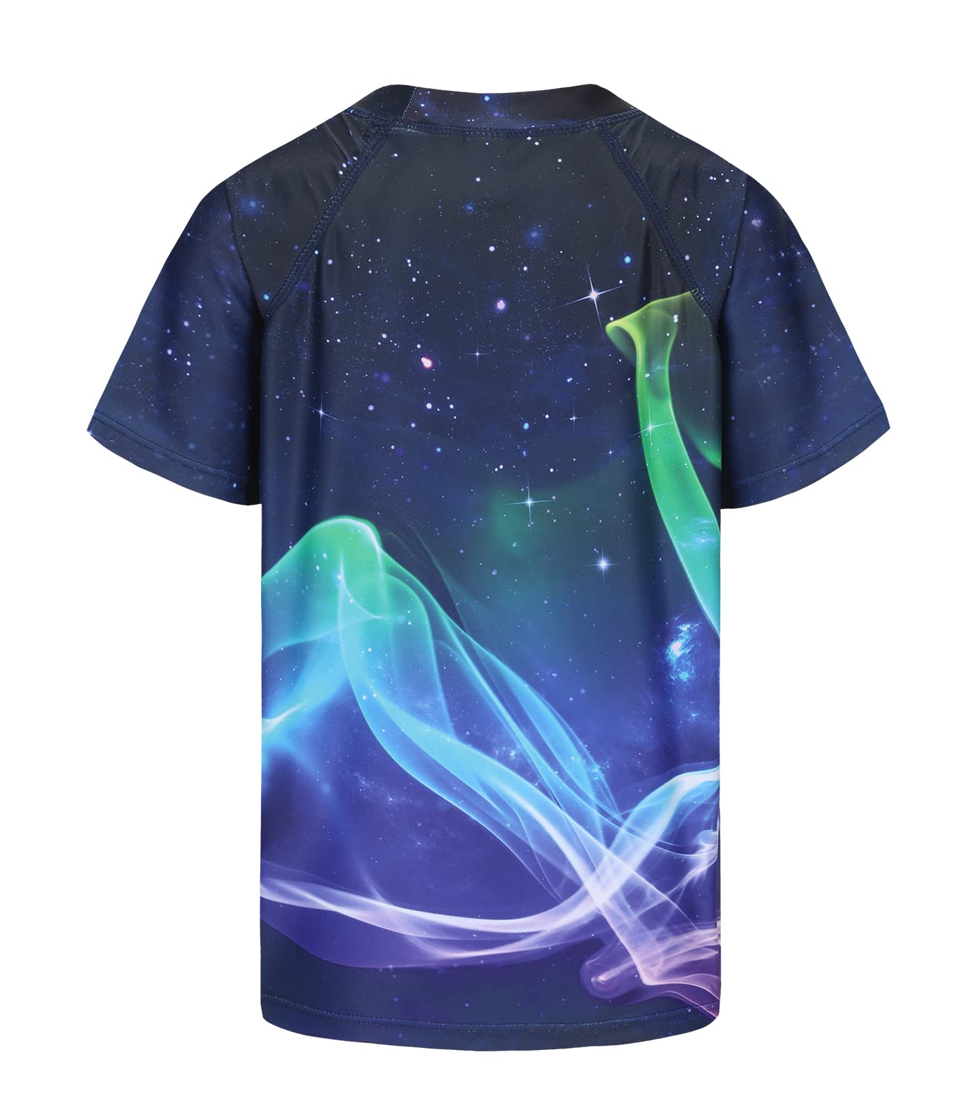Traje de baño de manga corta para niños, camiseta de natación de secado rápido, chaleco de erupción para niños de 4 a 16 años, Azul marino, 9-10 años