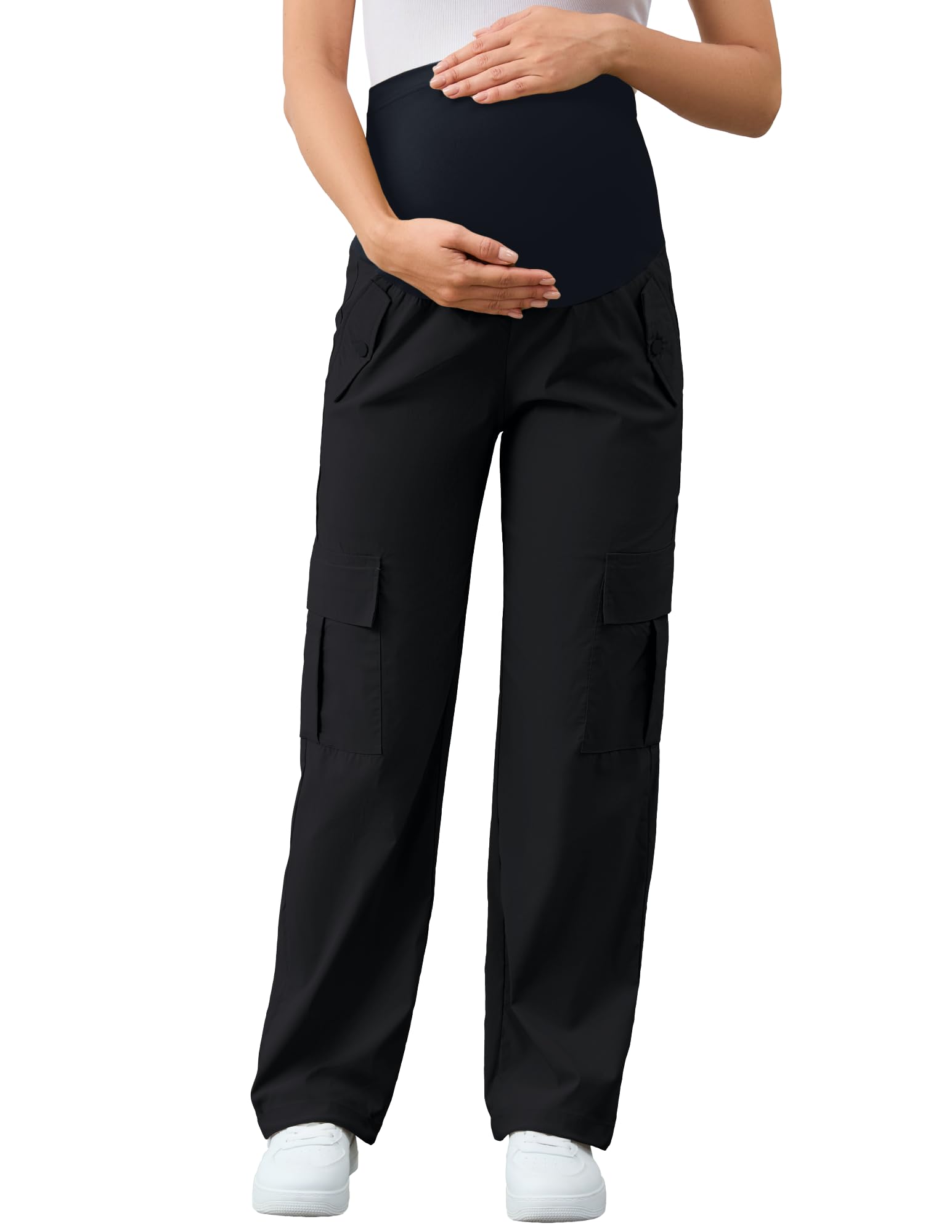 AMPOSH Damen-Cargohose mit 6 Taschen, schnelltrocknend, Schwangerschafts-/Wanderhose