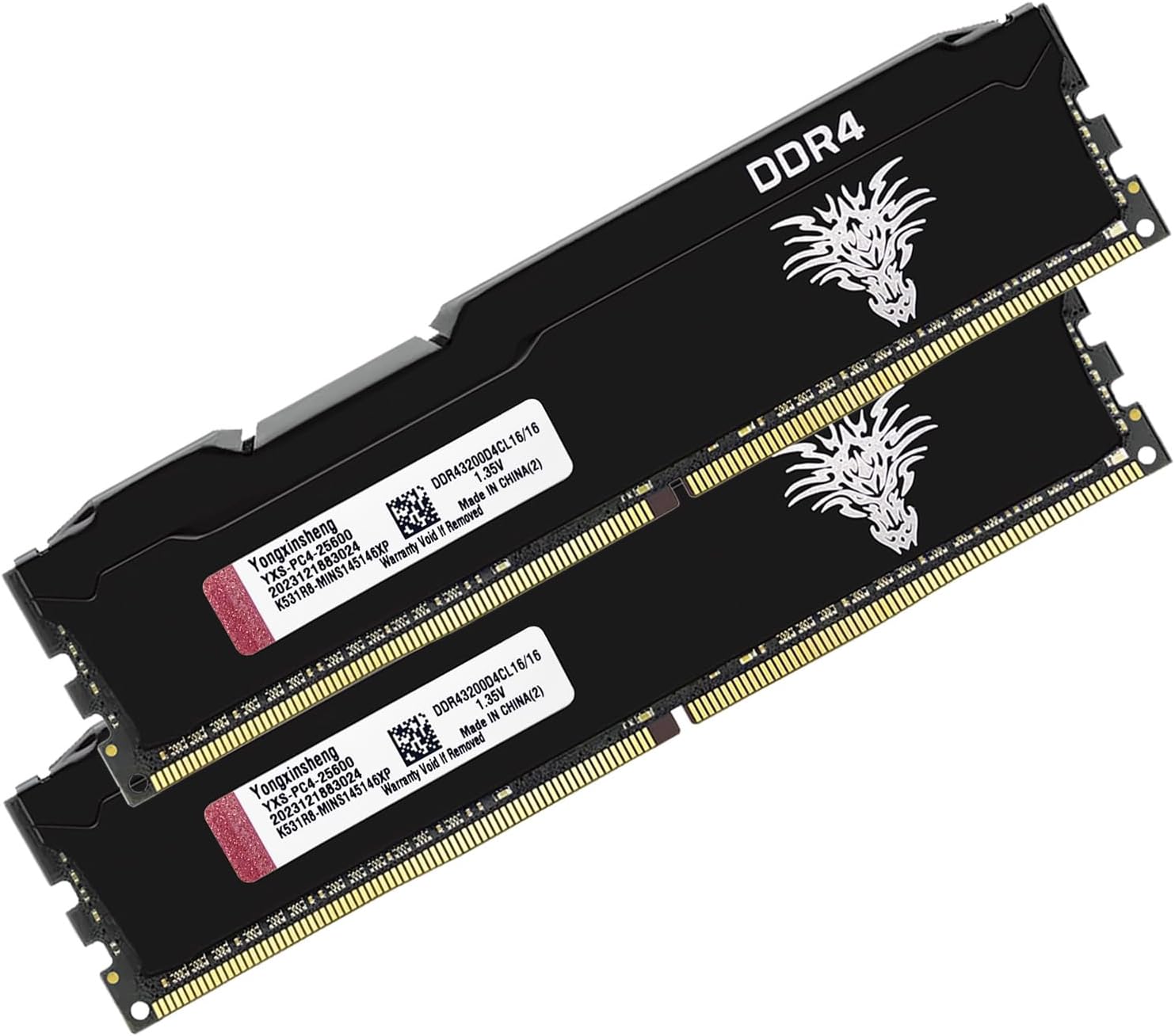 DDR4 3200MHz 32GB Kit (16GBx2) Desktop RAM PC4-25600 UDIMM Non-ECC Unbuffered 1.35V 288 Pin CL16 PC Computer Memory Upgrade Module Support XMP 2.0 Auto Overclocking (Black)