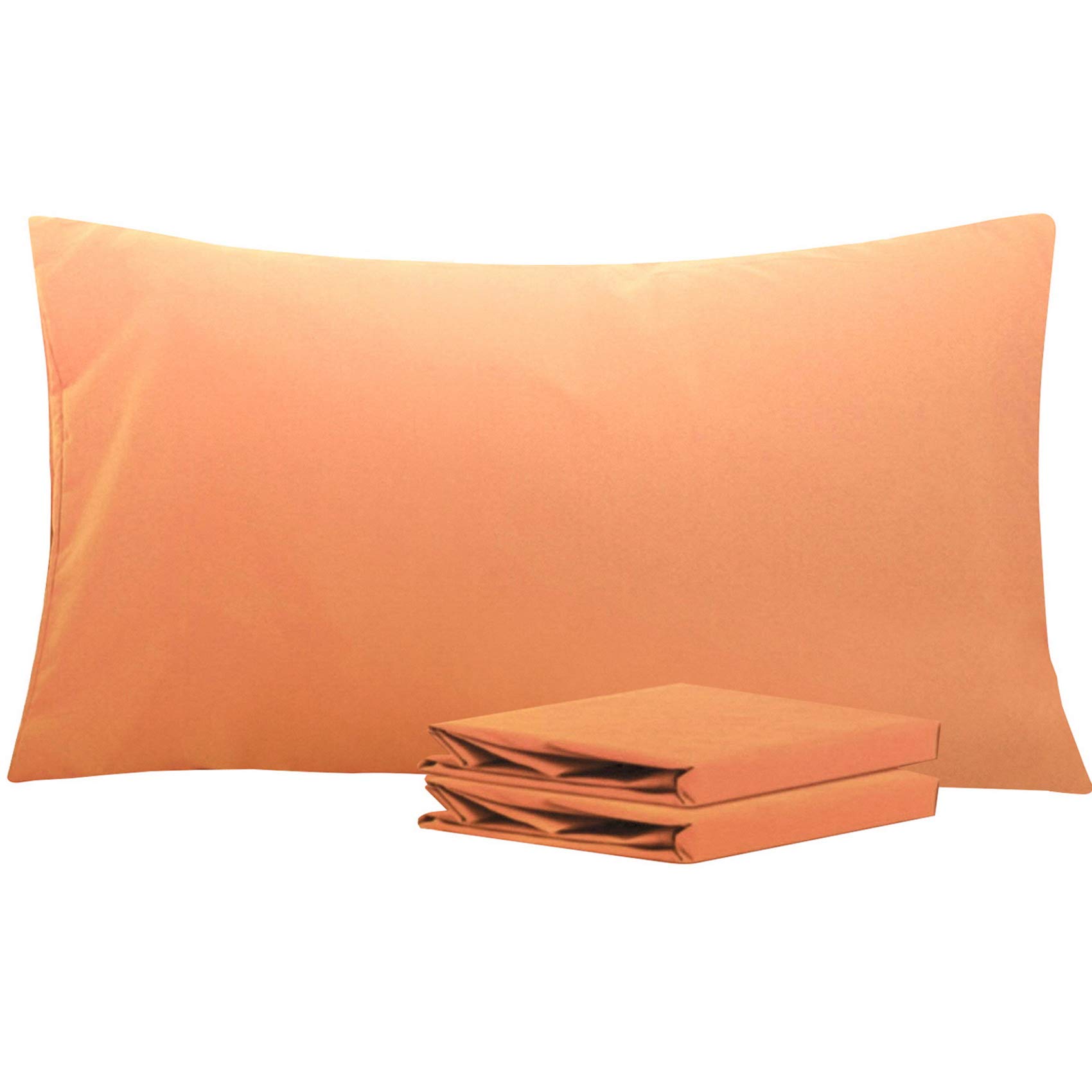 NTBAY King Pillowcase Set - 2 Pack Brushed Microfiber 20x40 Pillowcases - Soft, Wrinkle-Free, Fade-Resistant, Stain-Resistant, Pale Orange Pillowcases with Envelope Closure - 20x40 Inches, Pale Orange