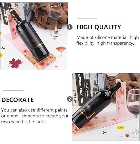 Miniatura 3 de Moldes de silicona para resina, 1 juego de molde de estante de vino para gelatinas, molde de resina epoxi, molde para botella de vino, soporte para