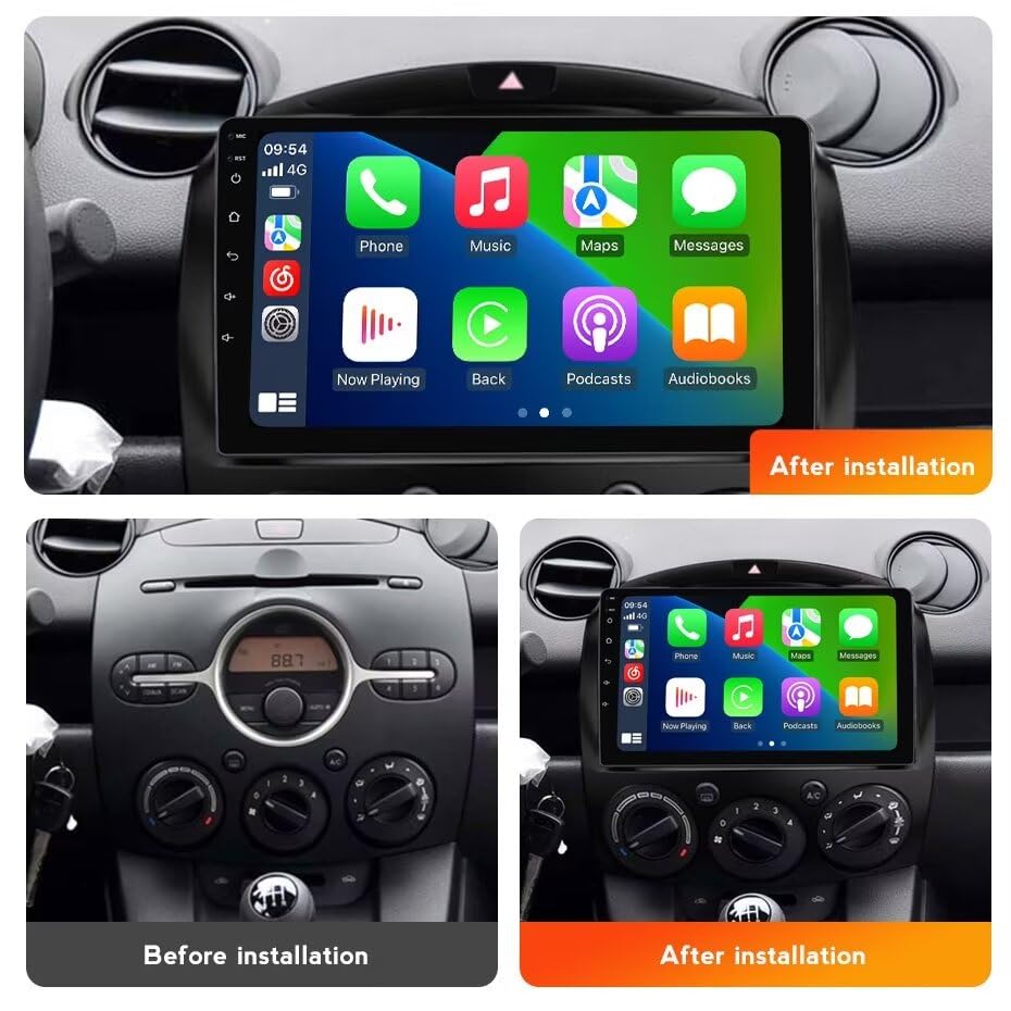 Amazon.com: Radio for Mazda 2 2007-2014 2G+64G, Biorunn 9 Inch