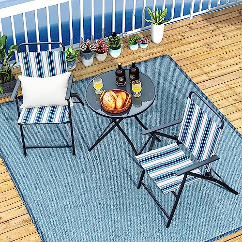Juego de sillas plegables con mesa para desayunos en el patio y terraza 4