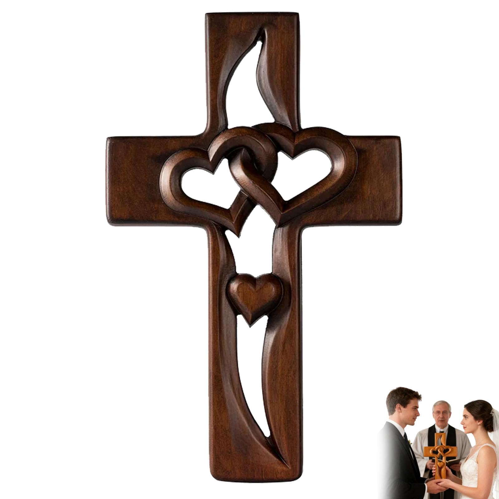 Cruz de madera para decoración del hogar inspirada en la fe fácil de colgar