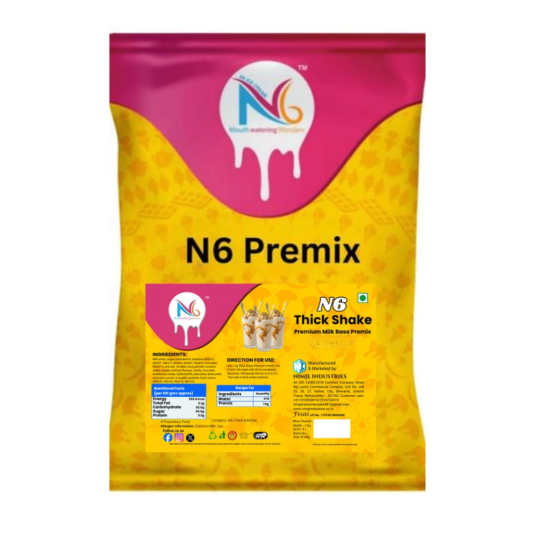 N6 Premix Thick Shake Premium Milk Base Powder - 1Kg: Versatile Blend for Rich, Creamy Shakes, Smoothies, and Desserts (Nuetral)-image-30