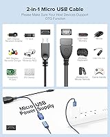 Vista 5 de ANDTOBO Adaptador de repuesto 2 en 1 Micro USB (OTG con alimentación) para Fire Stick 4K/dispositivos host/PlayStation Classic, etc., paquete de 2