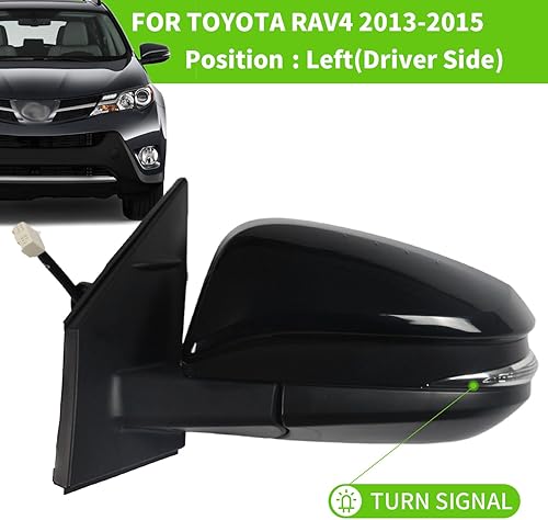 Miniatura 2 de Liizoo Espejo lateral para puerta de automóvil Toyota RAV4 2013 2014 2015 lado izquierdo del conductor  Vidrio ajustable  Vidrio eléctrico  Vidrio
