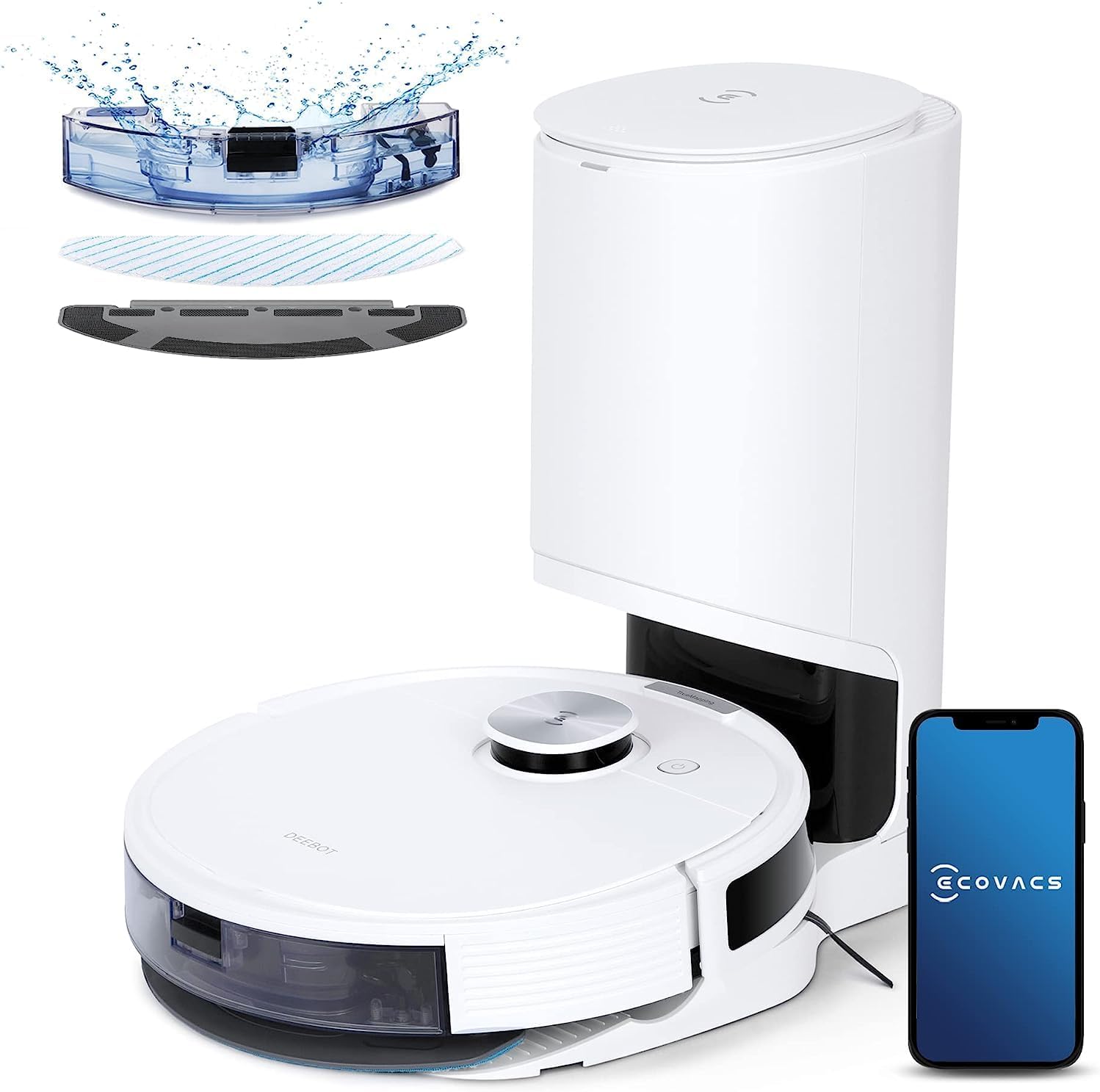 ECOVACS DEEBOT OZMO T8+ - Aspirateur - robot - sans sac - blanc pas cher