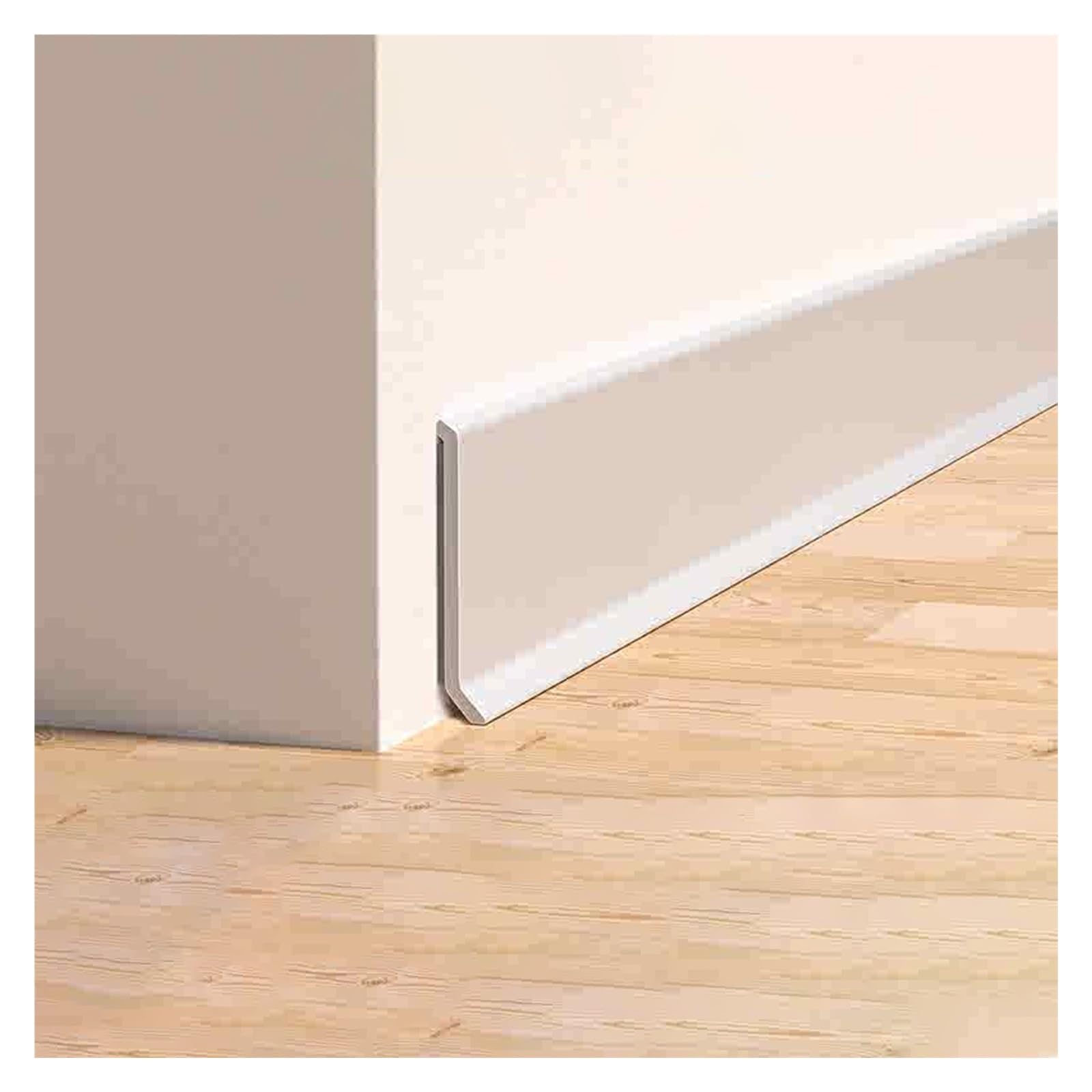 Rodapié autoadhesivo de PVC impermeable, borde de ángulo suave para escaleras, pasillos, garajes, fácil de instalar y cortar, ideal para salas de estar, oficina, hospital (8 cm de alto, 3 m de largo,