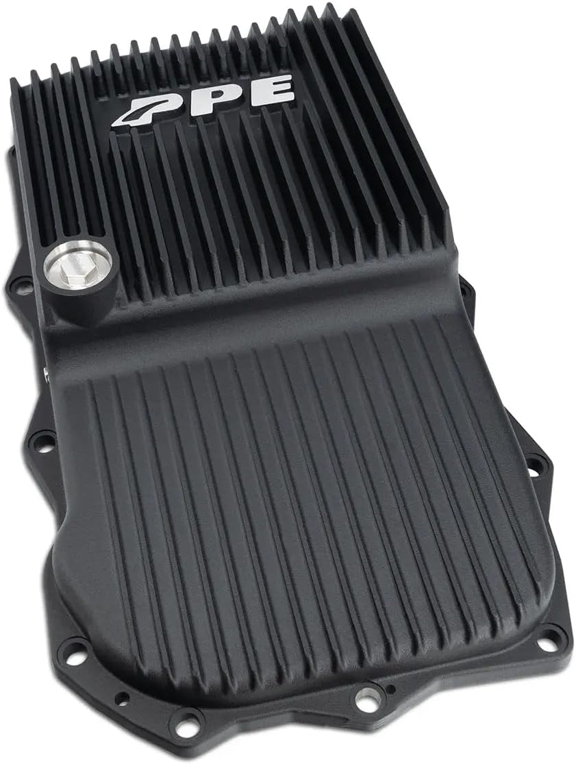 PPE- Heavy-Duty Cast Aluminum Transmission Pan (Black) 228053020 Compatible with Ram 2013-2021+ 5.7L V8 Gas, 3.0L EcoDiesel or Dodge 2015-2021+ Challenger/Charger 5.7L V8, 6.4L V8 Gas with 8HP70/8HP75