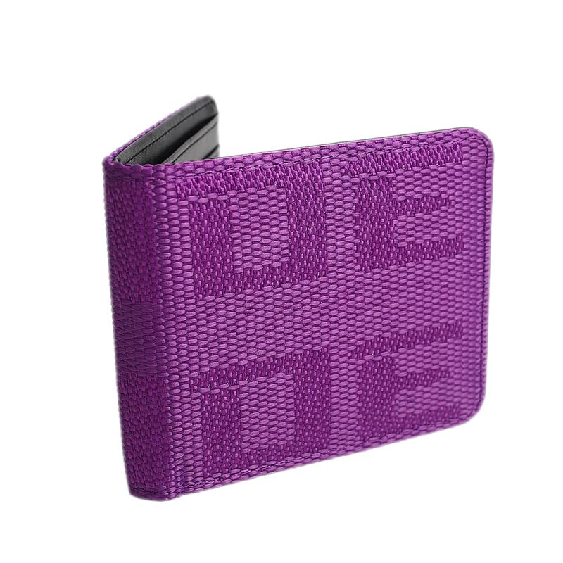 JDM Wallet Racing Seat Fabric Leather Bi-fold Men (Purple)