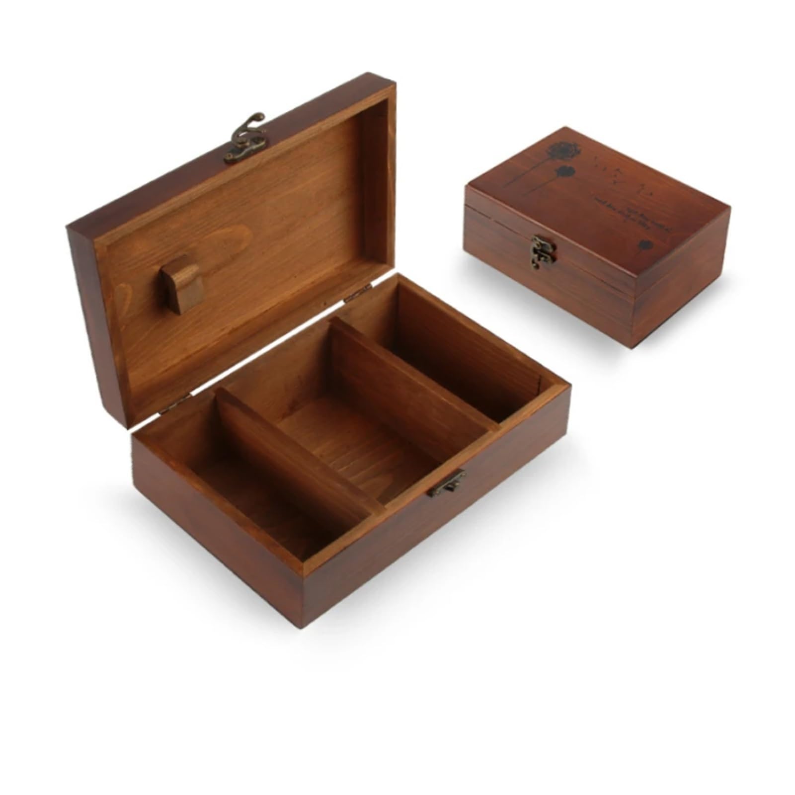 Multifunctional Home Sewing Box Pine Wooden Household Vintage Needle Thread Storage Case Organizer for Home