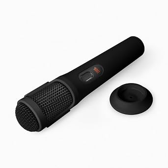 Geiomoo Silicone Cover for JBL PartyBox Case Wireless Mic, Soft Flexible Scratch Resistant Protective (Black)