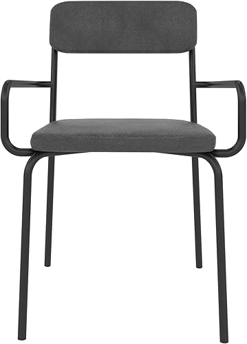 Manhattan Comfort Whythe - Silla de comedor moderna de piel sintética, diseño simple, color negro