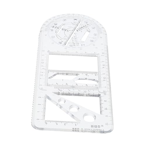 Ciieeo Regla de dibujo geométrico Reglas de dibujo Plantillas de dibujo Manualidades Herramientas de dibujo Reglas de plástico Regla transparente