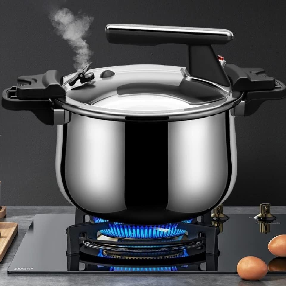 Electric Pressure Cooker, Stainless Steel Three Layer Steel Micro Pressure Cooker for Smoldering Soup Household Flat Bottom Cooking Pressure Cooker,One Color(22cm 3.5L)