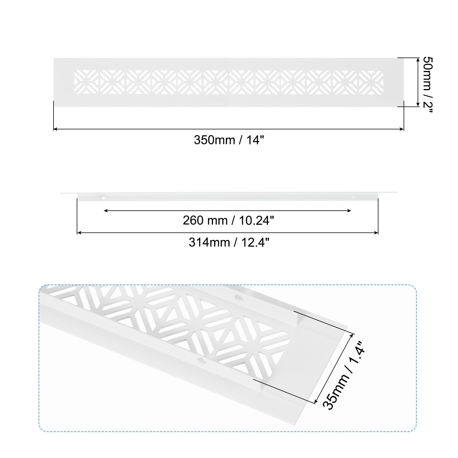 PATIKIL 14 x 2 Inch Door Air Vent Cover - Image 2