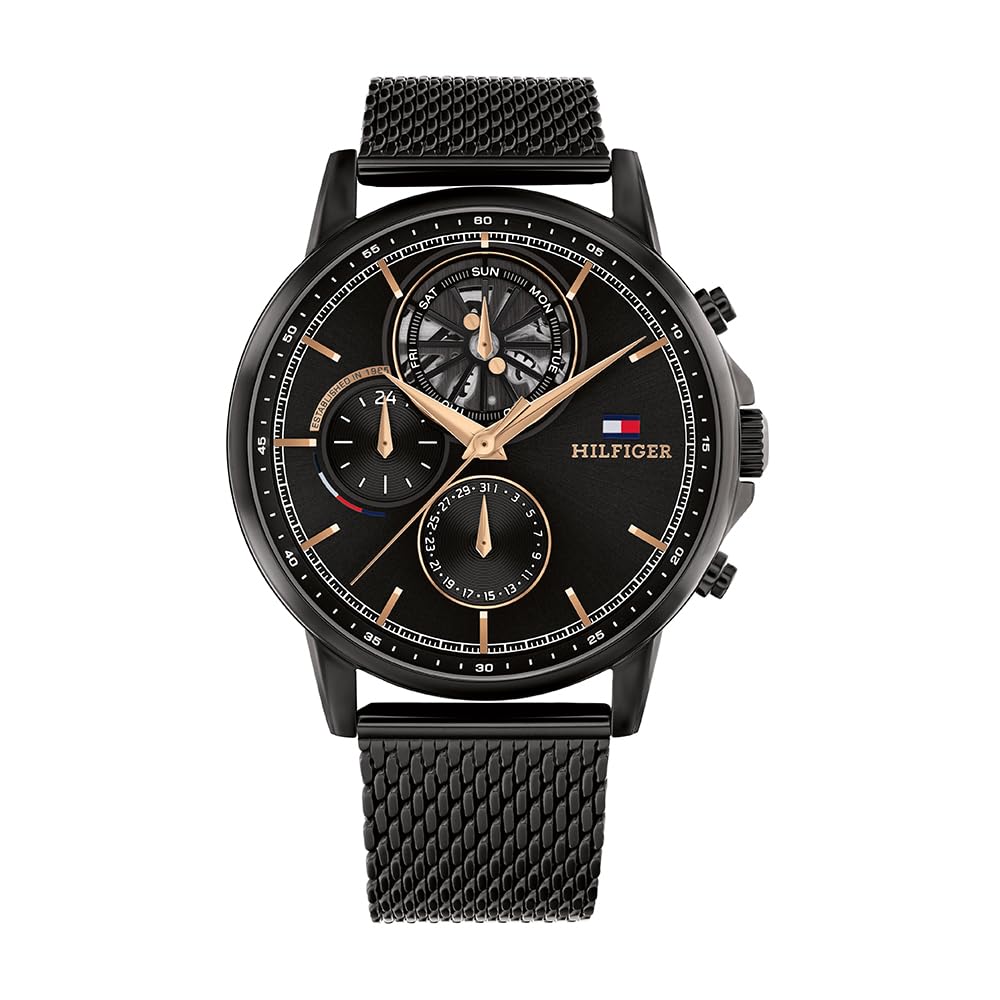 Tommy Hilfiger Analogue Multifunction Quartz Watch for Men with Stainless Steel Bracelet Stainless Steel Bracelet - 1710610