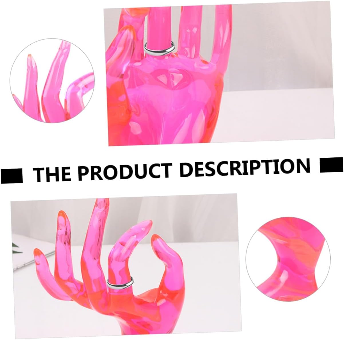 Hand Model Ring Display Stand 2pcs Set Plastic Jewelry Organizer Rack for Rings and Bracelets 8x17cm for Home Accessory Storage