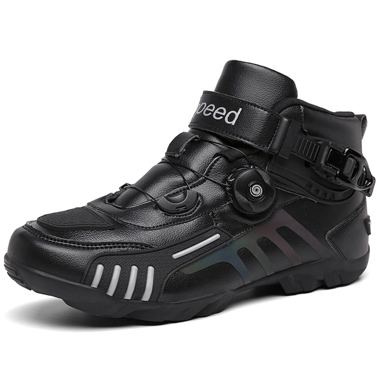 SDEQA Scarpe Moto Uomo, Stivali Moto Casual Traspirante Antiscivolo Scarpe da Ginnastica da Motociclo con Supporto alla Caviglia