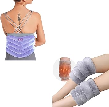 REVIX Microwave Heating Pad for Back and Microwave Heating Pad for Knee, Extra Large Microwavable Heated Wrap for Lumbar, Waist, Stomach, Microwavable Heated Knee Wrap for Tennis Elbow Treatment
