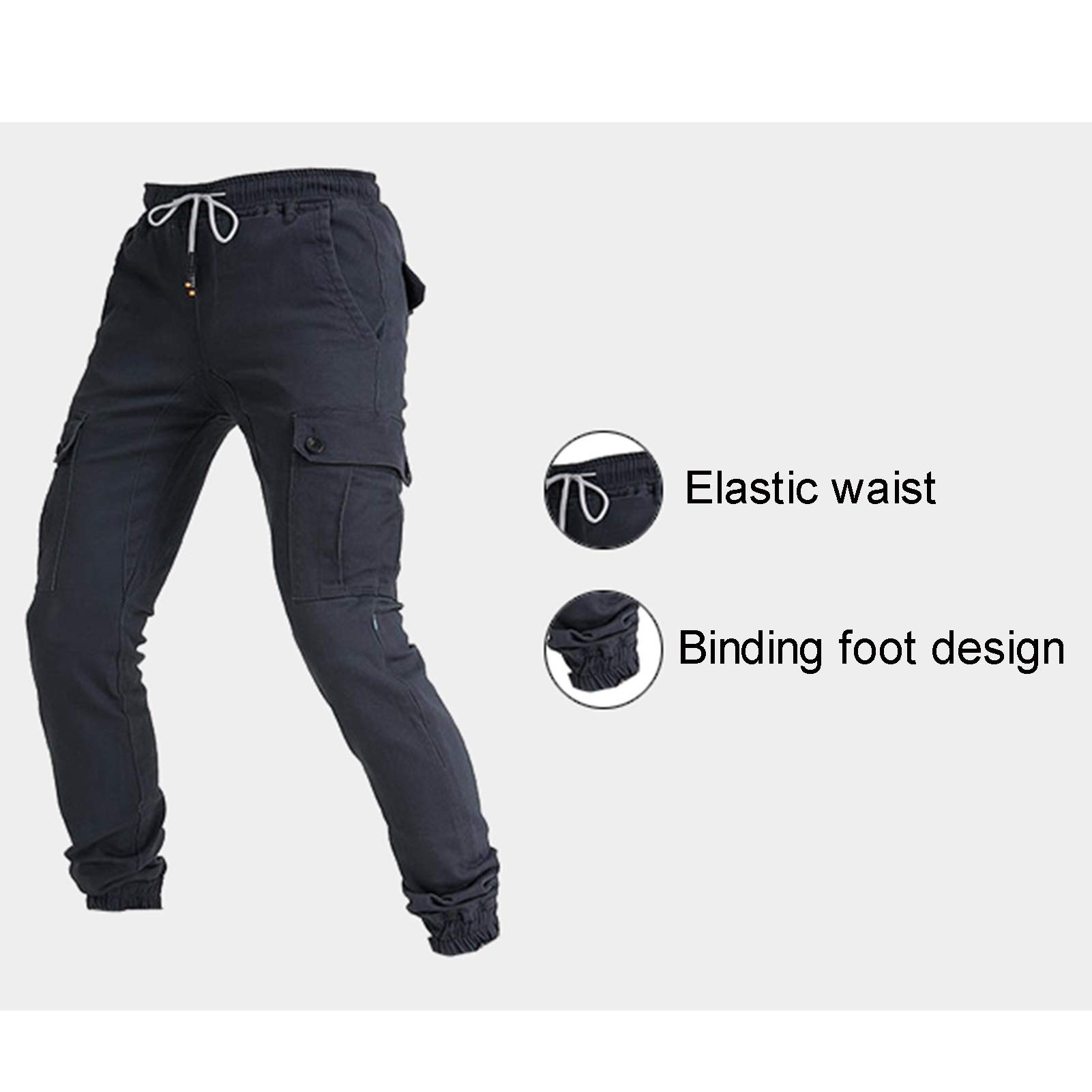 Jeans de moto pour homme résistant aux chutes - Protection amovible pour genoux et hanches - Unisexe