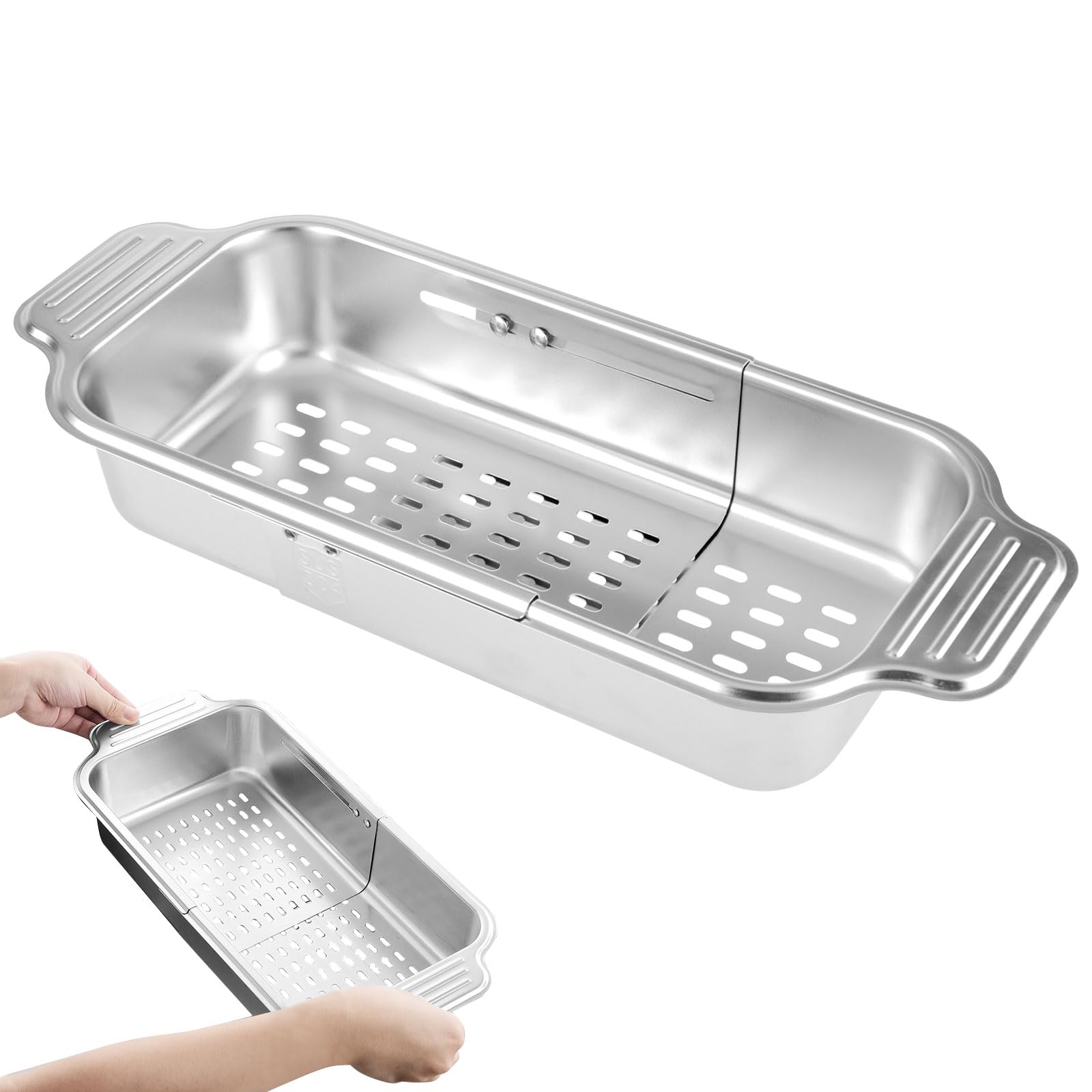 Passoire Extensible Pour évier De Cuisine | Acier Inoxydable 304, Réglable 25-35 Cm | Pour Légumes, Pâtes, Vaisselle