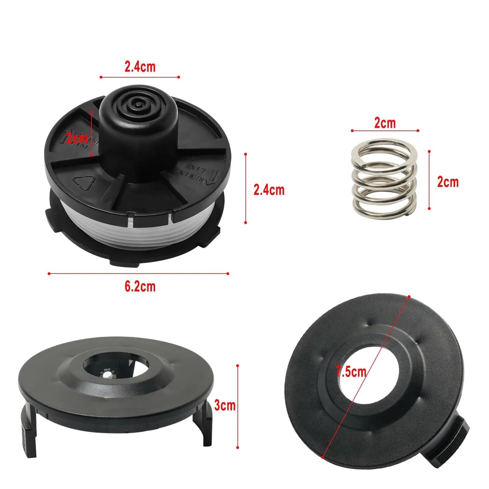 Testina for decespugliatore con Molla for Mak-ITA for Tap & Go 195858-1 196146-9 Accessori for Tosaerba e Utensili elettrici da Giardino di Ricambio(3pc)